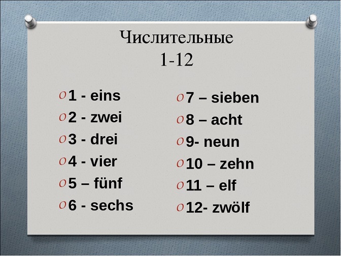 числительные в немецком